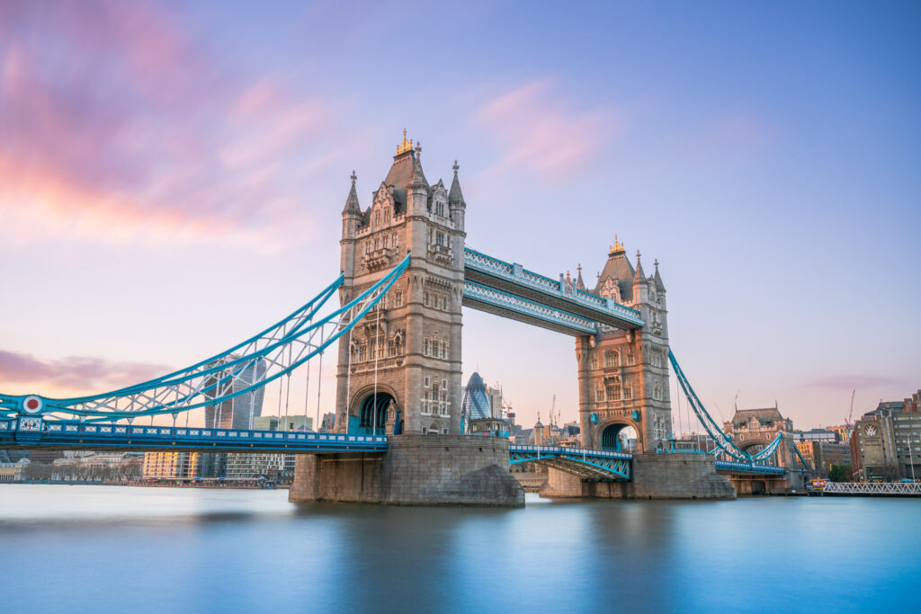 London Tower Bridge at the sunset