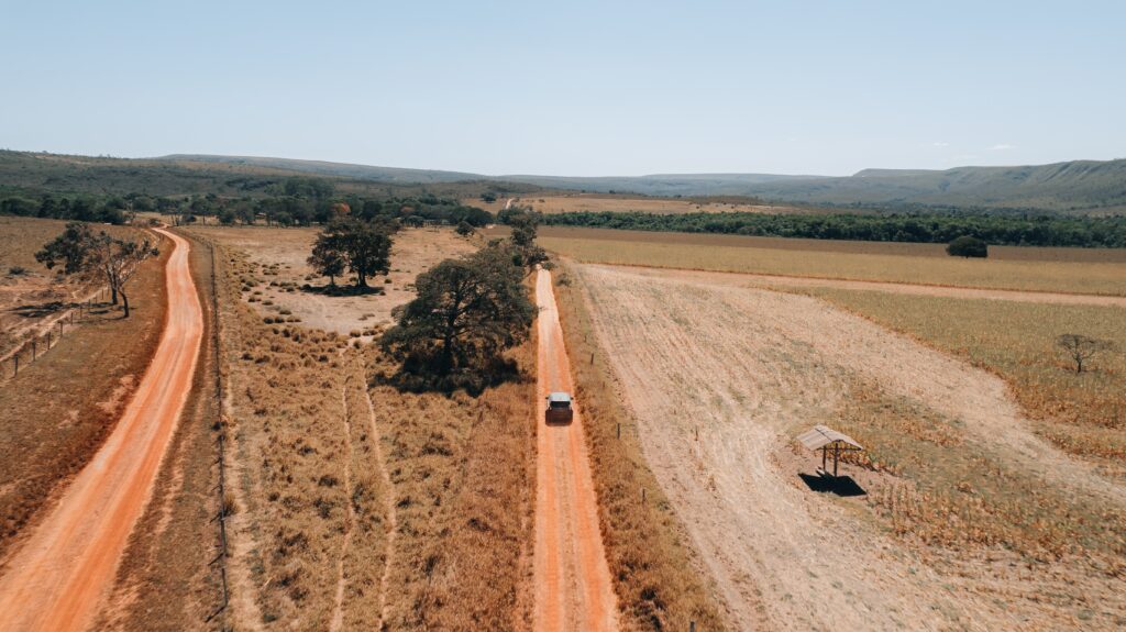 Aerial,View,Of,Road,In,Chapada,Dos,Veadeiros,Goias,At