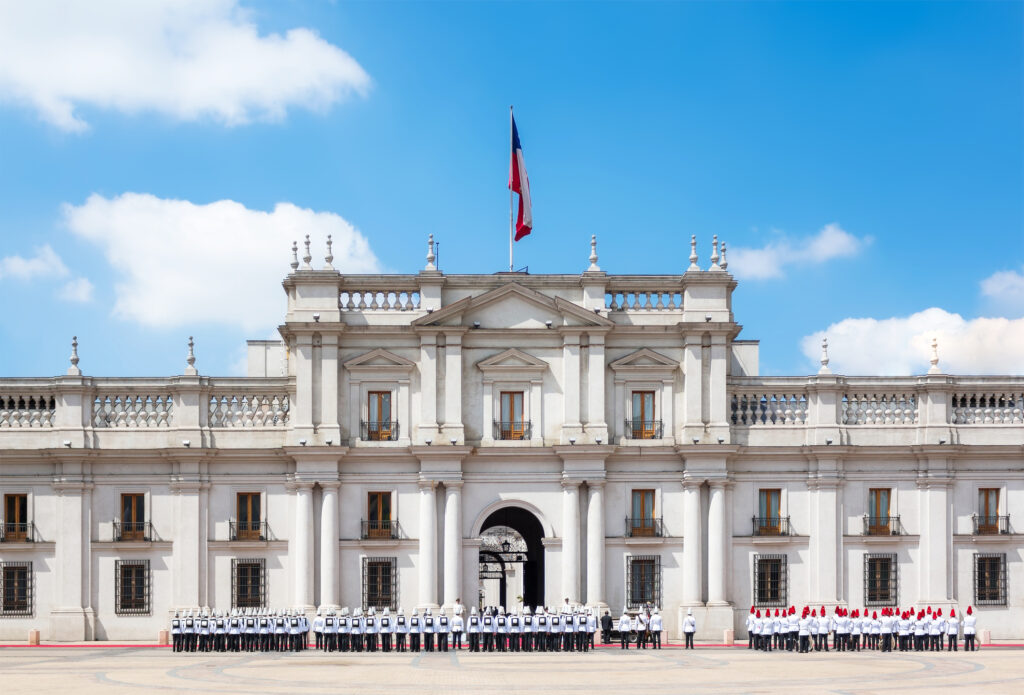 A,Public,Procession,In,Front,Of,La,Moneda,Palace,(palacio